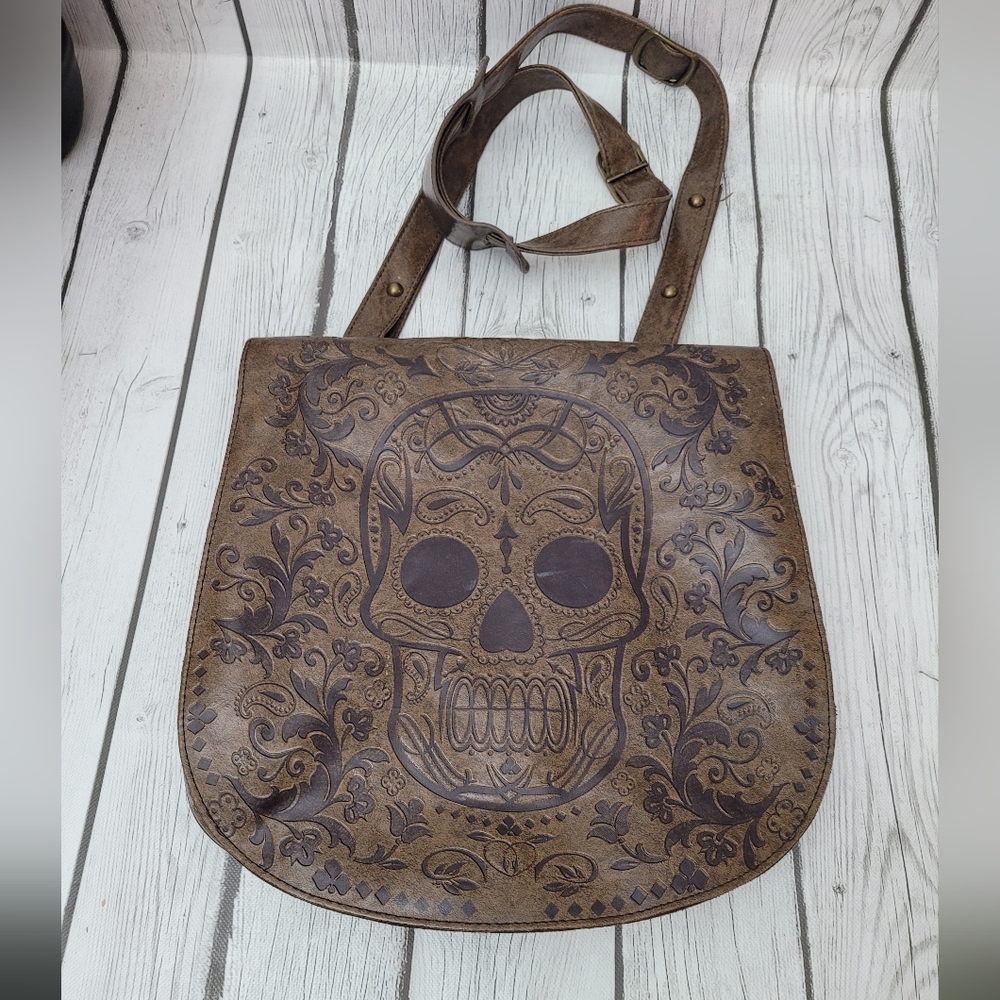 Loungefly Brown Skull Messenger Bag